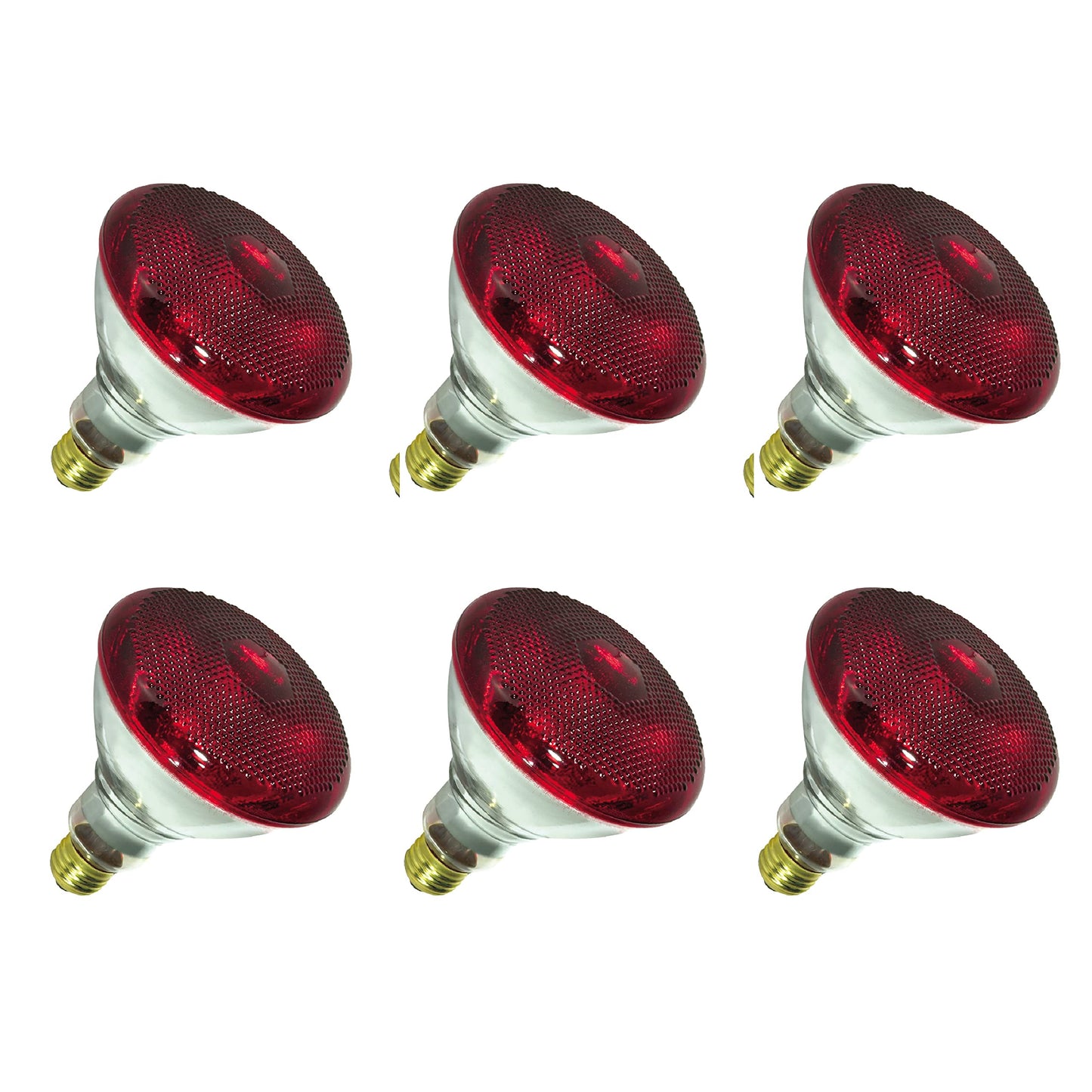 Satco S4751/06 BR38 Incandescent Infrared Reflector Incandescent Heat Lamp, Red, 175 Watts, 6 Pack