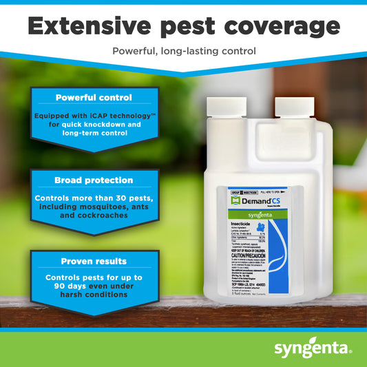 Demand CS Insecticide - Contains iCAP Technology for Long-Lasting Pest Control, Sprayable Insecticide, Effective Against Over 30 Pests, Formulated for Indoor & Outdoor Use (8 oz)