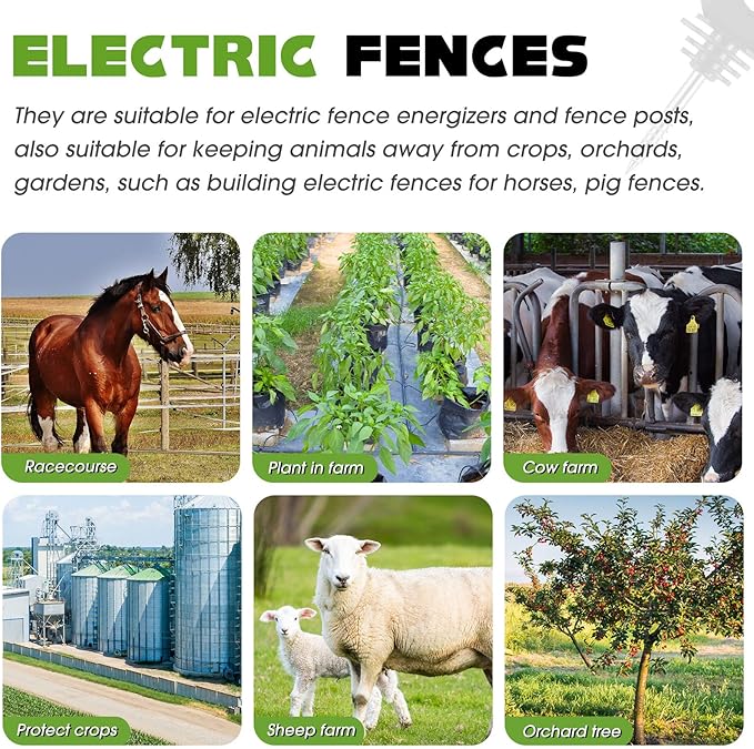 300 Pcs Black Electric Fence Insulator with 1 Pcs Insulator Socket Tool Screw in Insulator Fence Ring Post Wood Post Insulator Electric Fence Insulator Ring with Insulator Socket Tool for Animal Fence