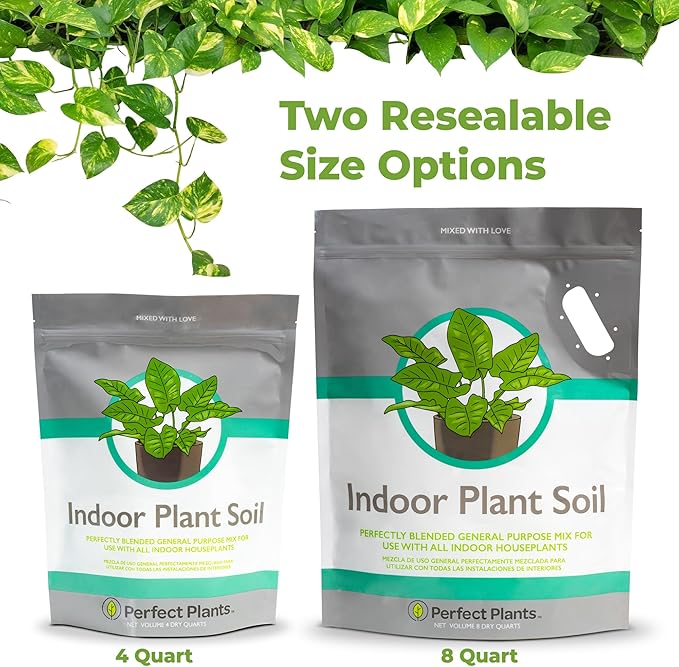 Perfect Plants Indoor Plant Soil 4qt | Perfectly Balanced Potting Mix | Gardening Substrate for All Varieties of Live houseplants