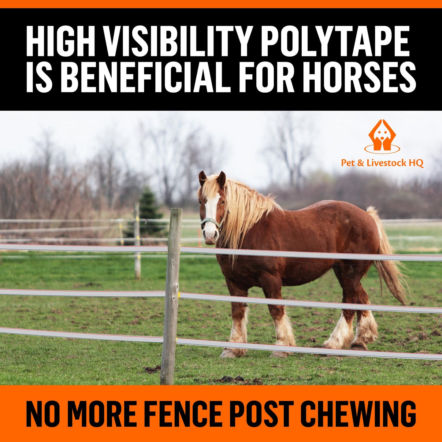 Electric Fence Tape for Livestock - Polytape Fencing Hot Wire with High Visibility - 3/4 Inch Wide 1640 Feet 500 Meter Length