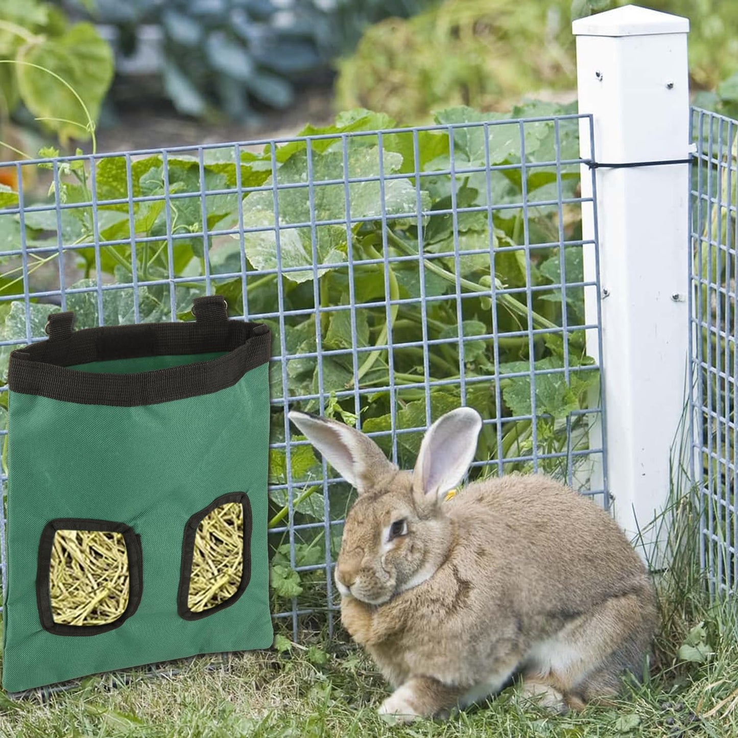YAYODS 4 Pcs Rabbit Hay Feeder Bag, Guinea Pig Hay Feeder Bags 600D Oxford Cloth Hanging Hay Holder for Rabbits Guinea Pigs Chinchillas Small Pets