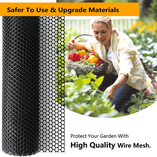 Plastic Wire Mesh Fence 15.8IN x 19.7FT Roll - Chicken Wire Fencing Mesh,Poultry Netting,Ideal for Poultry,Rabbits,Snake Barrier & Gardening - Versatile Plastic Fencing & Netting Solution