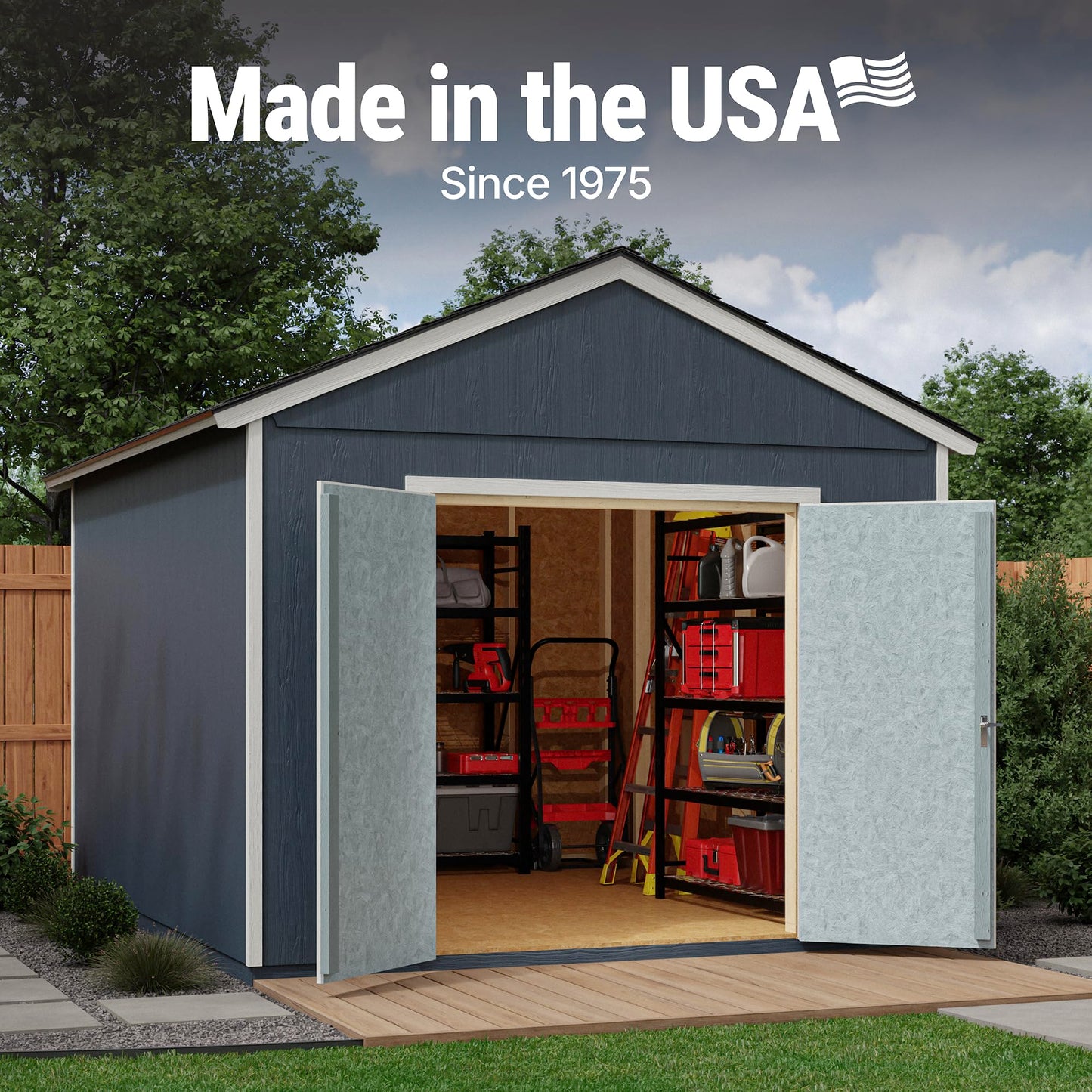 Handy Home Products Rookwood 10x12 Do-It-Yourself Wooden Storage Shed- Does not Include Floor kit, Paint, or Roofing Shingles