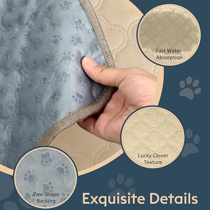 Washable Guinea Pig Cage Liner - 4 Pack Reusable Washable Pee Pads，Waterproof Guinea Pig Bedding for Small Animal - Rabbit Bunny Hamster Puppy (Cream, 12" X 12" - 4 Pack)