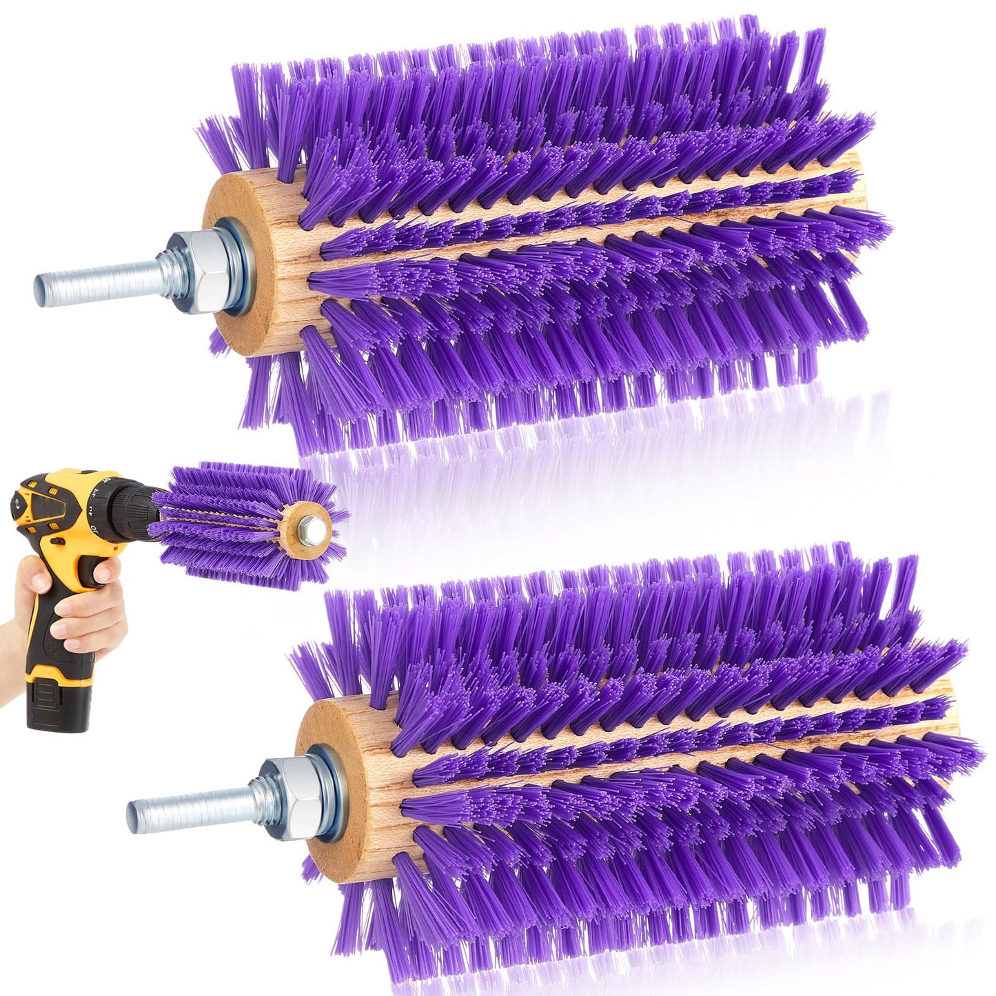 Willinglong 2 Pcs 5.35 inches Livestock Mini Drill Scratch Brush Purple Brush Grooming Kit Suitable for Cattle, Cows, Horses, Sheep and Pigs