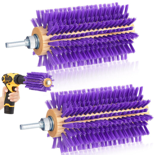 Willinglong 2 Pcs 5.35 inches Livestock Mini Drill Scratch Brush Purple Brush Grooming Kit Suitable for Cattle, Cows, Horses, Sheep and Pigs