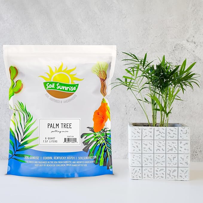 Palm Tree Potting Soil (8 Quarts), All Purpose Mix for Growing Indoor Palm Plants