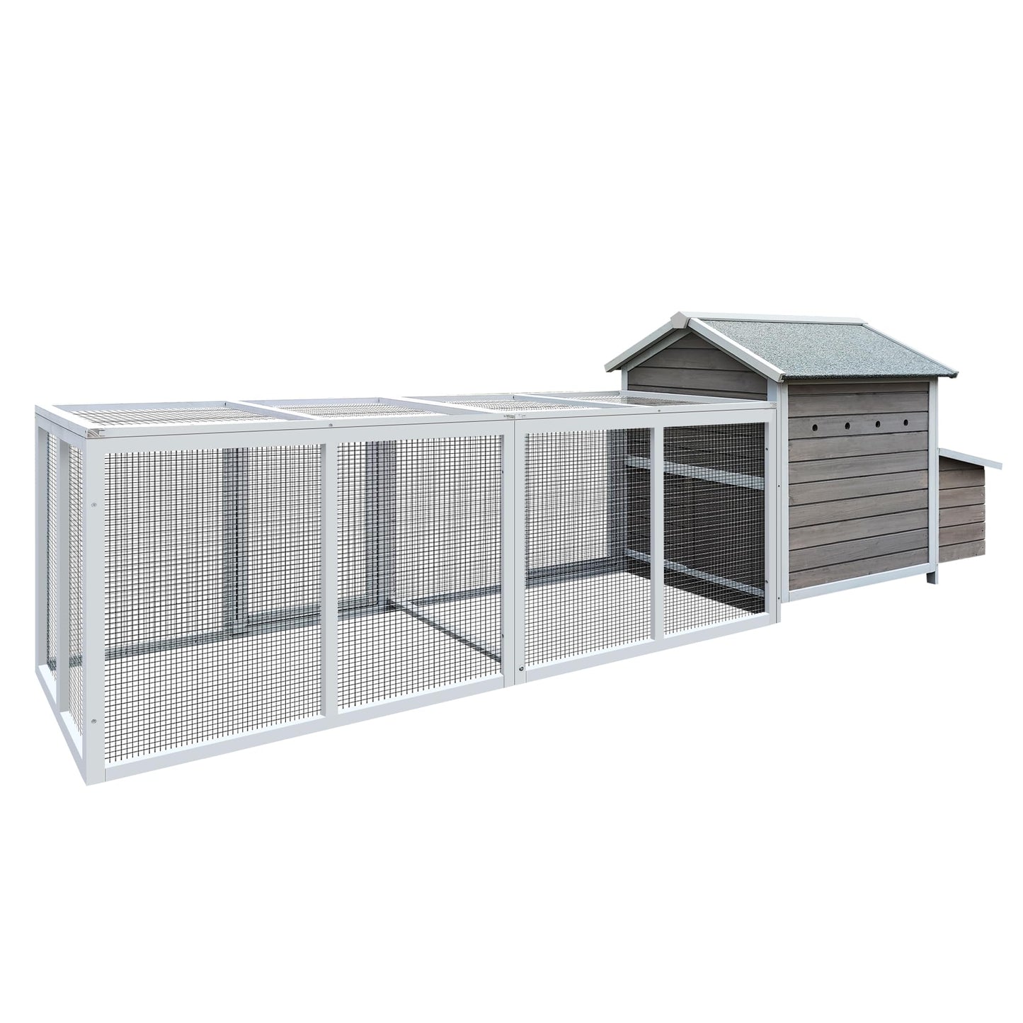 YOPTO 118＂ Large Wooden Chicken Coop Walk-in Poultry Cage with Free-Range Doors, Nesting Box,Leakproof Pull-on Tray,Outdoor Hen House Poultry Cage,for Yard Farm