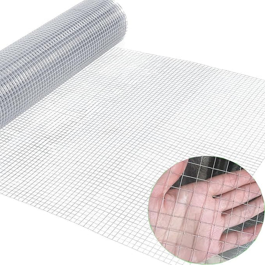 1/2 Inch Hardware Cloth Metal Wire Mesh Fence Roll, 19 Gauge 23.6in x 49.2ft (60x1500CM) Hot Dipped Galvanized Chicken Coop Welded Mesh Fence for Poultry Netting Garden Protection