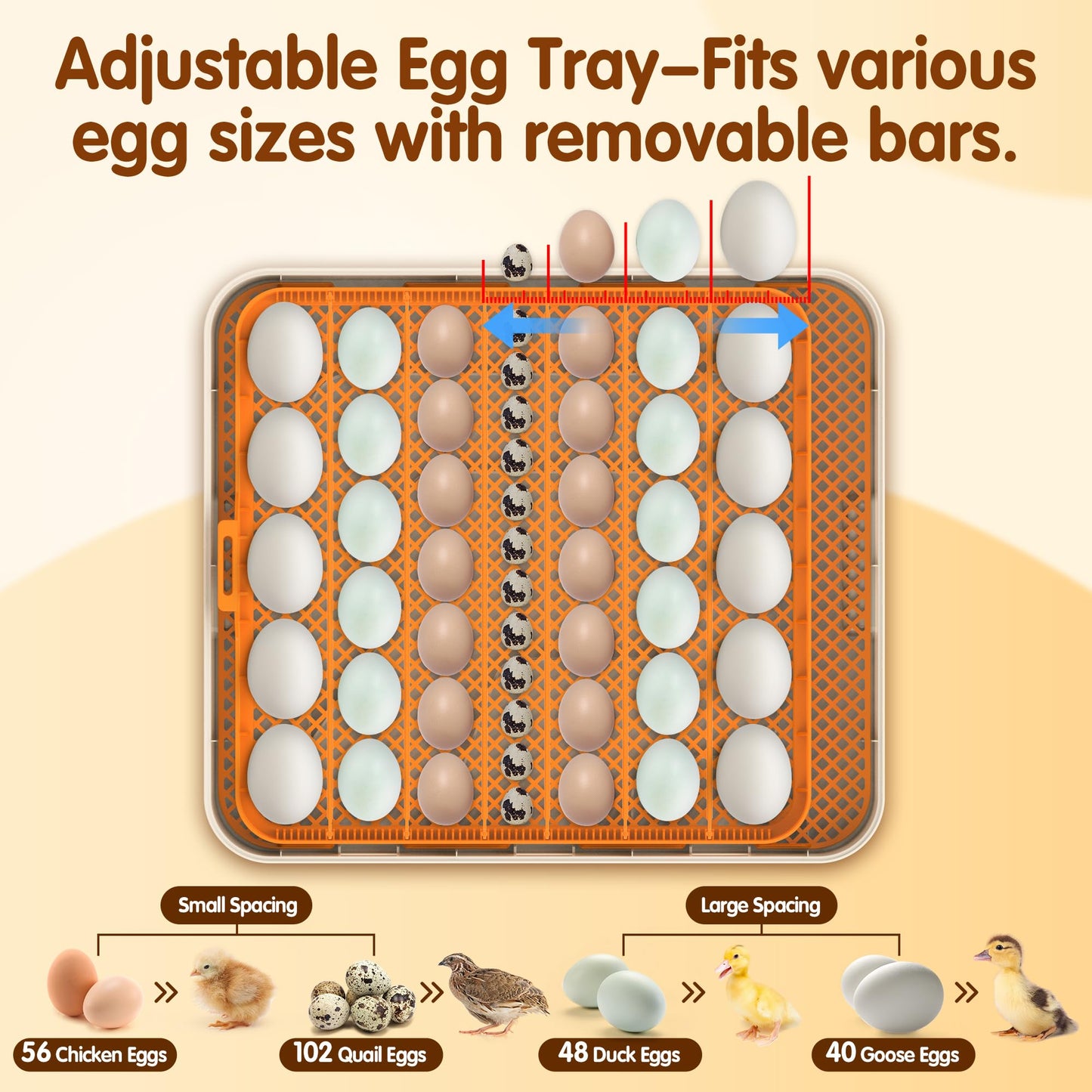 WONEGG 56 Eggs Incubators for Hatching Eggs - Automatic Egg Turner with Temperature and Humidity Control, Egg Candler, Incubator for Hatching Chicken, Duck, Goose, Pigeon, Quail, Parrot Eggs