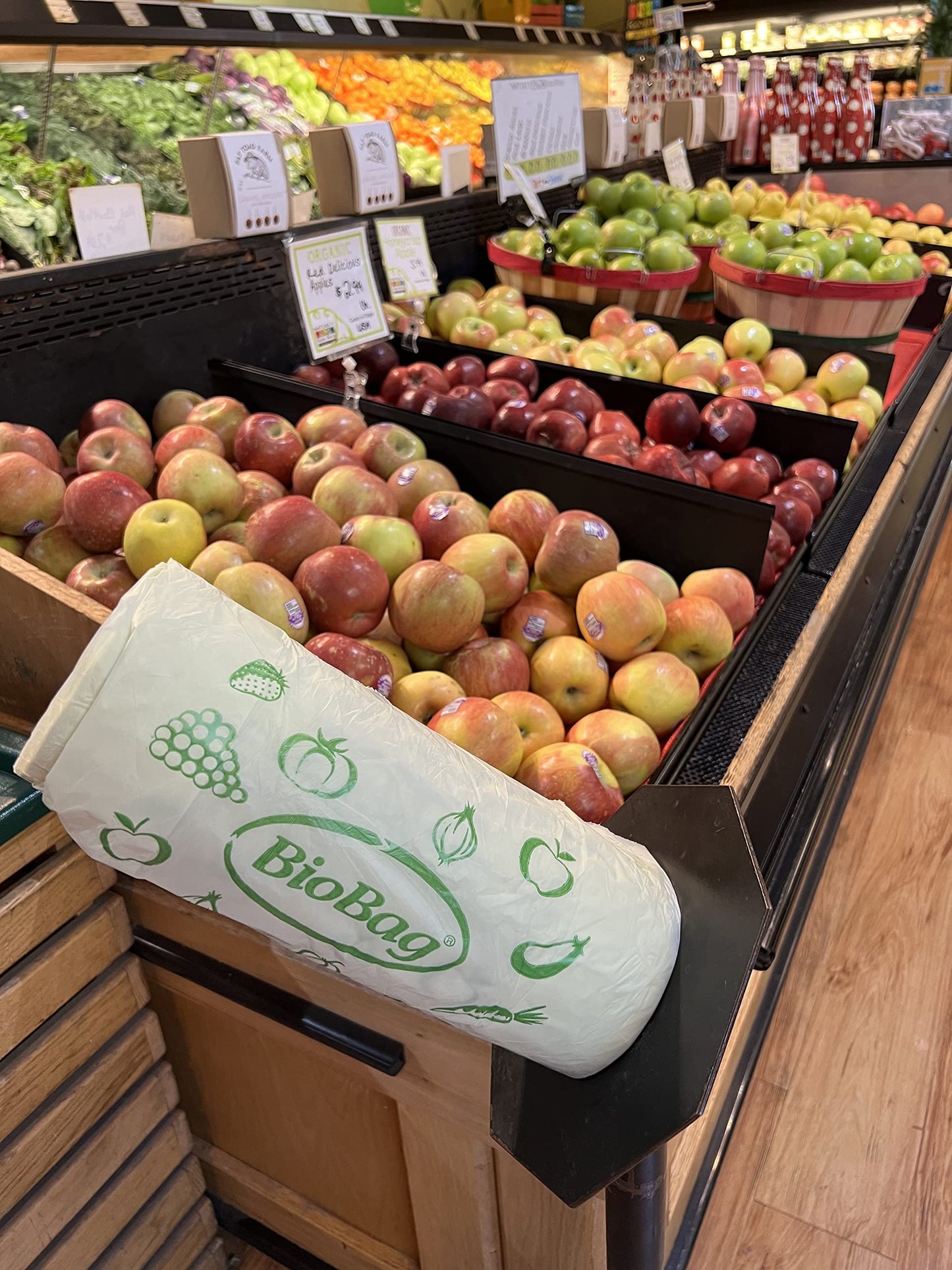 BioBag (USA 100% Certified Compostable, 11x17, 2000 Count, Perfect for The Grocery Store or Farmers Market Produce Bag, Green, 2000.0,PB11417-0.4