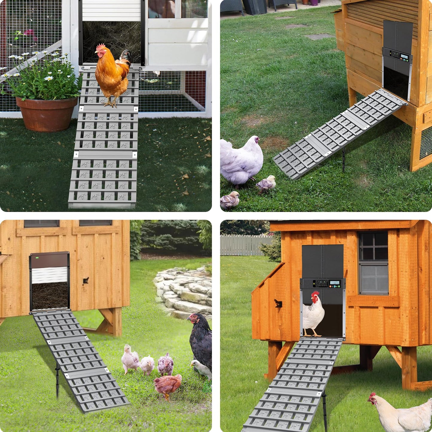 Chicken Coop Ramp for Coop: Chicken Ladder Ramp for Henhouse with Adjustable Angle and DIY Length - Chicken Roosting Steps for Leg Problem or Cannot Fly Chickens - Rot-Resistant & Waterproof