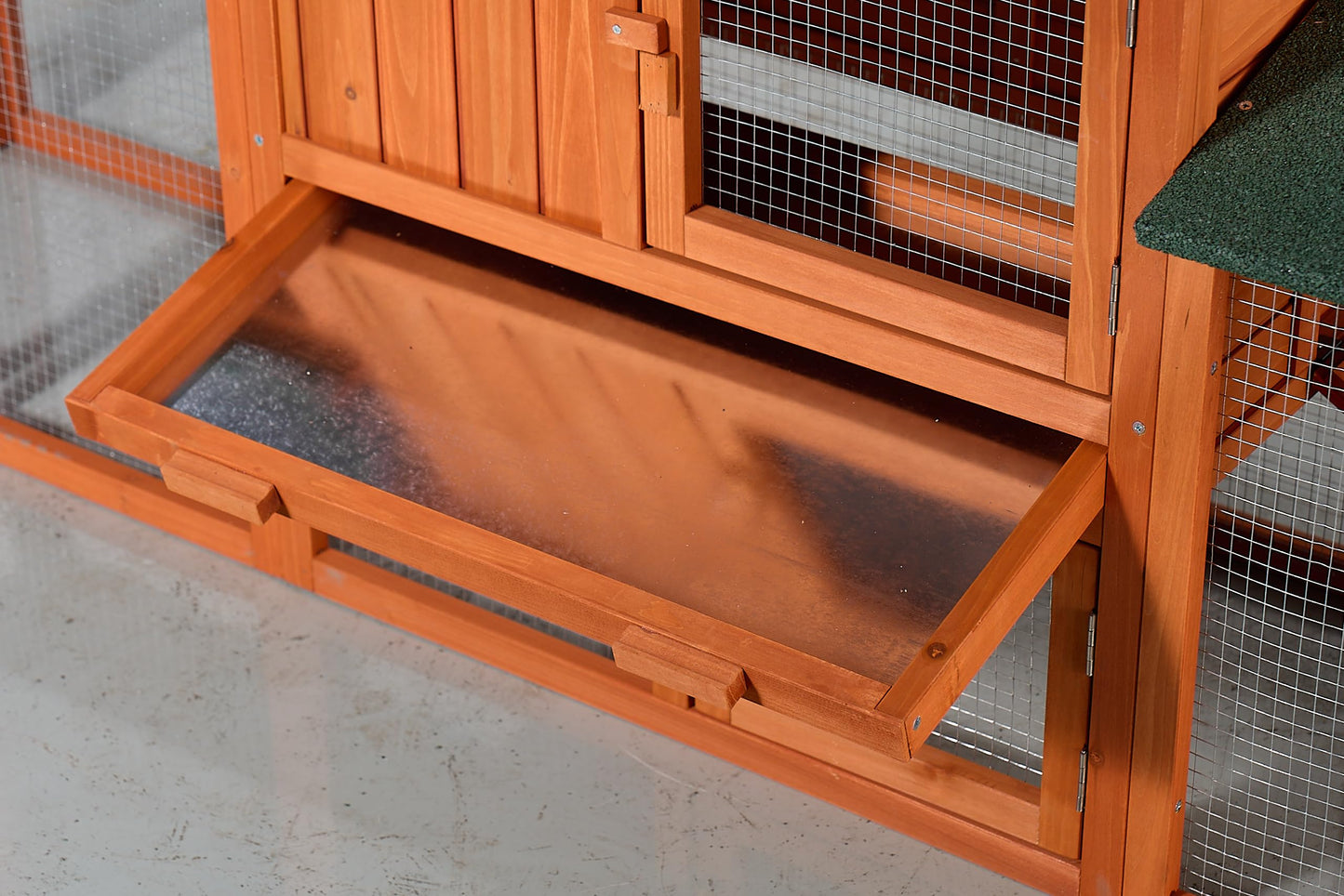 YOPTO Chicken Coop W/Ramp,88" Outdoor Chicken Run W/Removable Pull-Out Tray,Wooden Hen House W/Sloped Asphalt Roof & Lockable Door,Poultry Cage for Small to Medium Pets,Brown