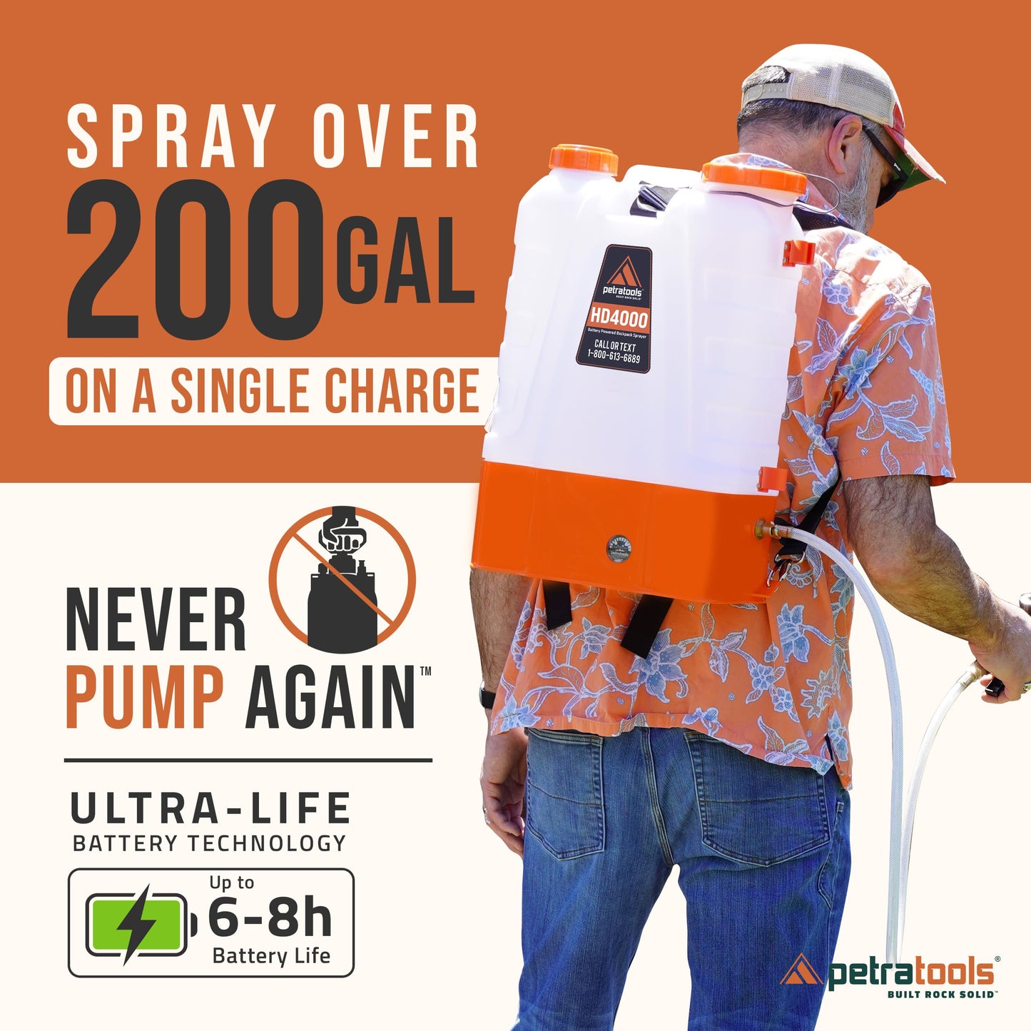 PetraTools Lawn Care Bundle, Battery-Powered Backpack Sprayer and Liquid Nitrogen Fertilizer
