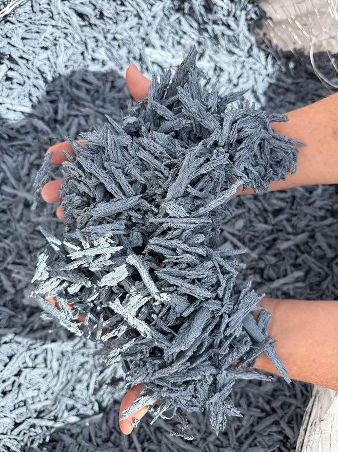 100% Wire-Free Shredded Rubber Mulch – Gray – 10 lb (0.6 cu ft) – Long-Lasting, Low Maintenance, Safe for Kids & Pets – Ideal for Landscaping & Playgrounds