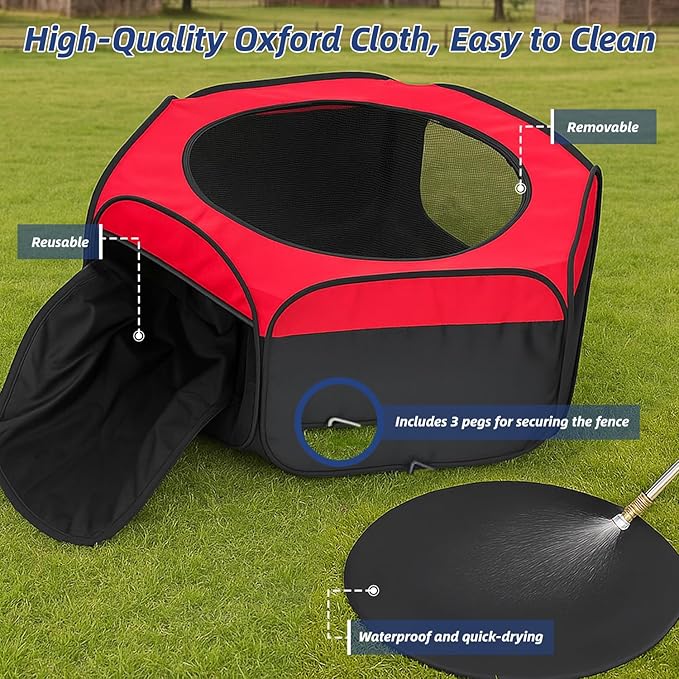 Brooder Box for Chicks Starter Kit - Upgraded Dual Door Collapsible Large Chicken Pen, Easy to Clean Chicken Coop Supplies for Ducks, Quail, Cats, or Dogs, Holds Up to 20 Chicks