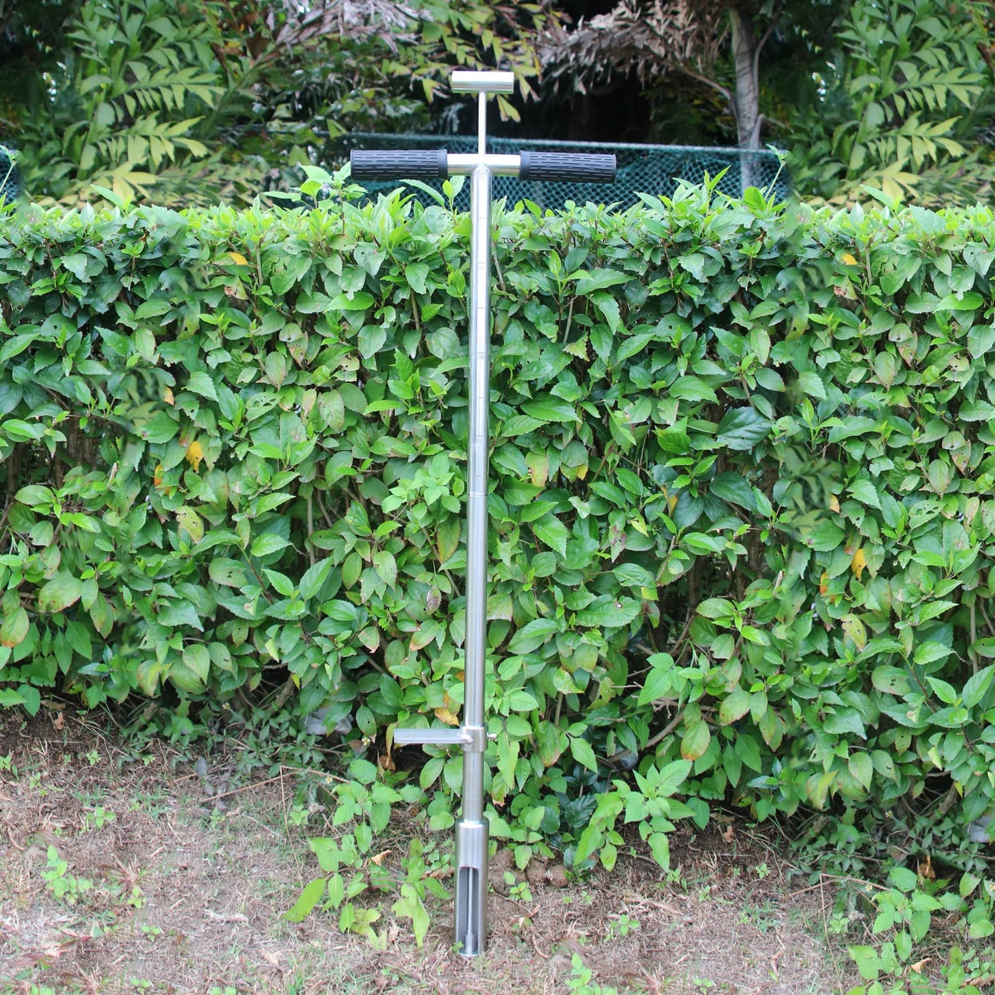 Soil Sample Probe 40” with Ejector and Foot Pedal,Soil Probe Stainless Steel T-Style Handle Soil Test Kit,Soil Probe Rod for Soil Sampling Plant Care/Agriculture/Garden/Farm