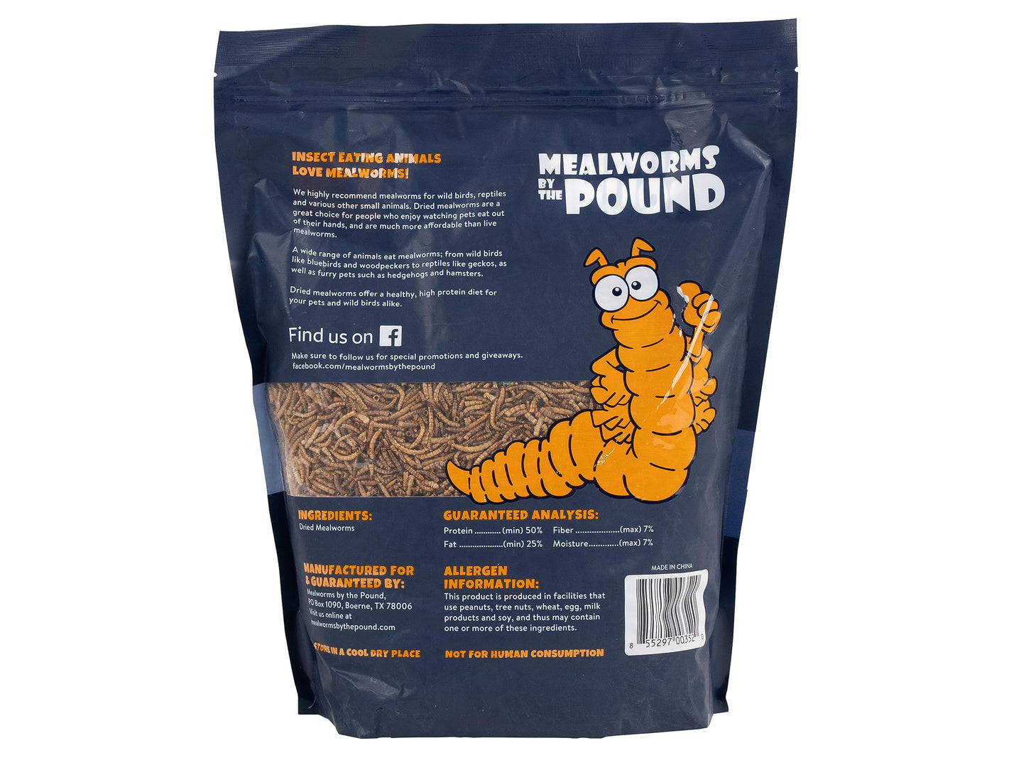 MBTP Bulk Dried Mealworms - Treats for Chickens & Wild Birds (2 Lbs)