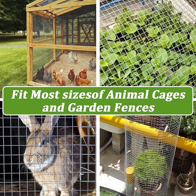 Hardware Cloth 1/2 inch 36 x 100 ft, 19 Gauge Galvanized Chicken Wire Mesh Roll, Rabbit Hutches, Chicken Coops, Tree Guard, Wire Fence Roll, Hardware Mesh