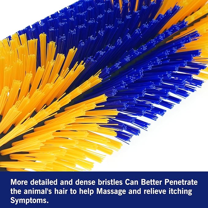 Livestock Scratching Brush Goat Scratcher Full Massage Grooming Brush with 8 Screws for Cattle, Sheep, Horses, Pigs
