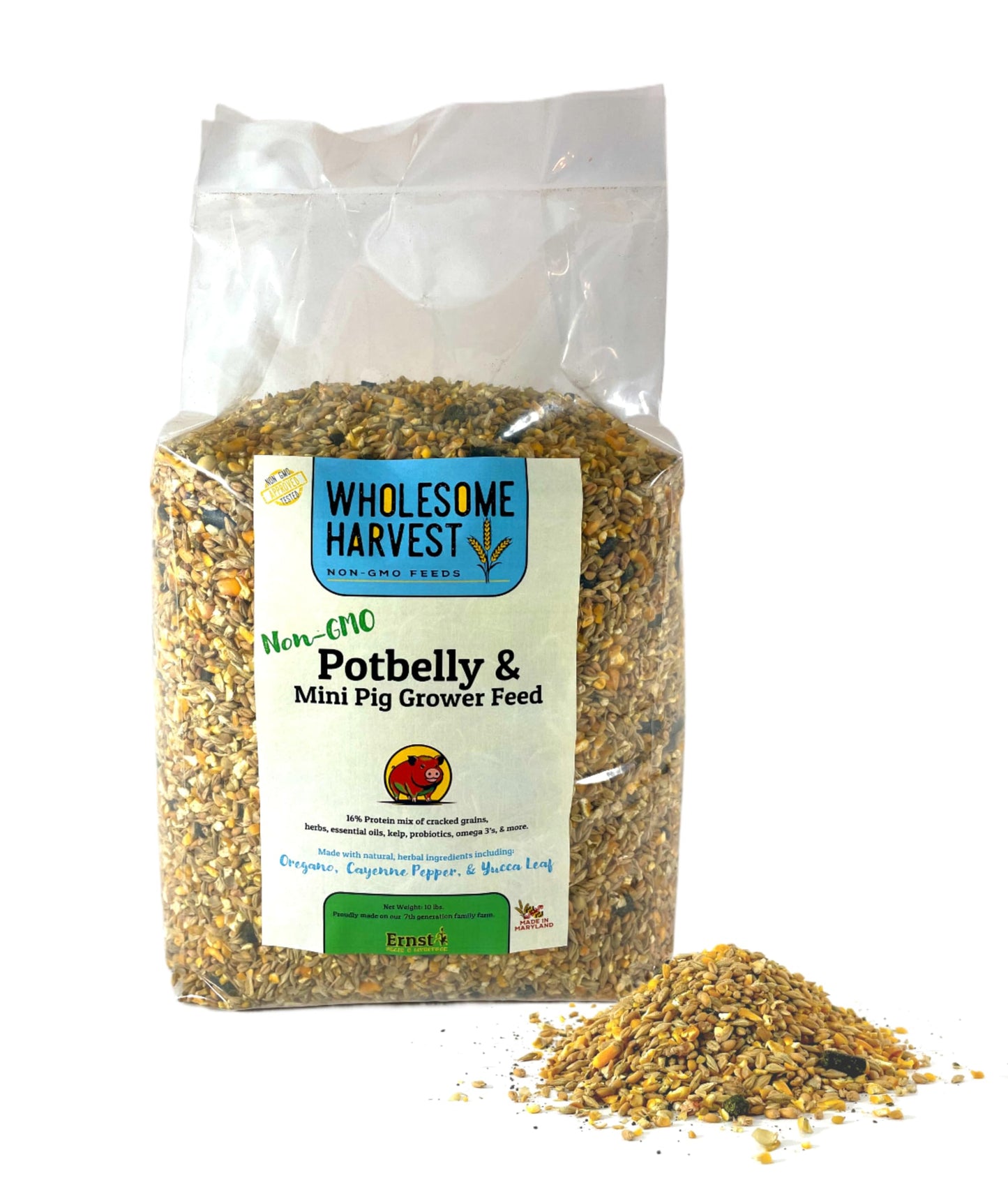Wholesome Harvest Non-GMO Potbelly & Mini Pig Grower Feed 10 lbs