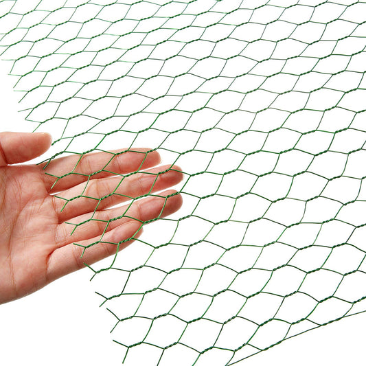 SATINIOR Chicken Wire Fencing 13.7 x 80 Inches Chicken Wire Frame Mesh for Floral Arrangements Fence Garden Poultry Netting Galvanized Hexagonal Metal Roll for Craft Work Garden (Green)