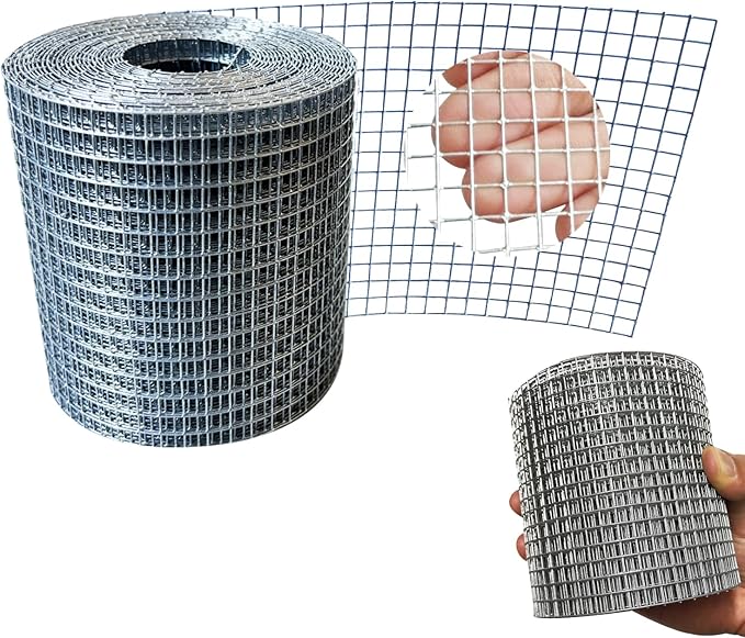 Galvanized Hardware Cloth 1/4 Inch Mesh 4in X 20ft 23 Gauge Hot-dip Galvanized After Welding, Hot Dipped Zinc Coating Welded Cage Wire Mesh Roll, Handicraft Making Wire Mesh