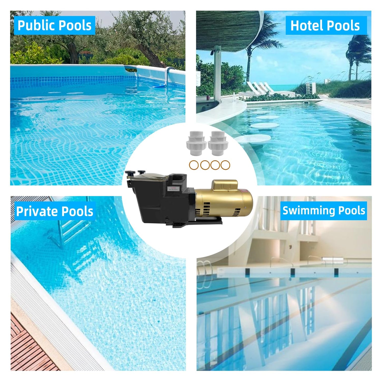 W3SP2615X20 2HP Pool Pump 115/230V Single Speed Compatible with Hayward Super Pool Pump SP2615X20 for All In-Ground Pool and Spa