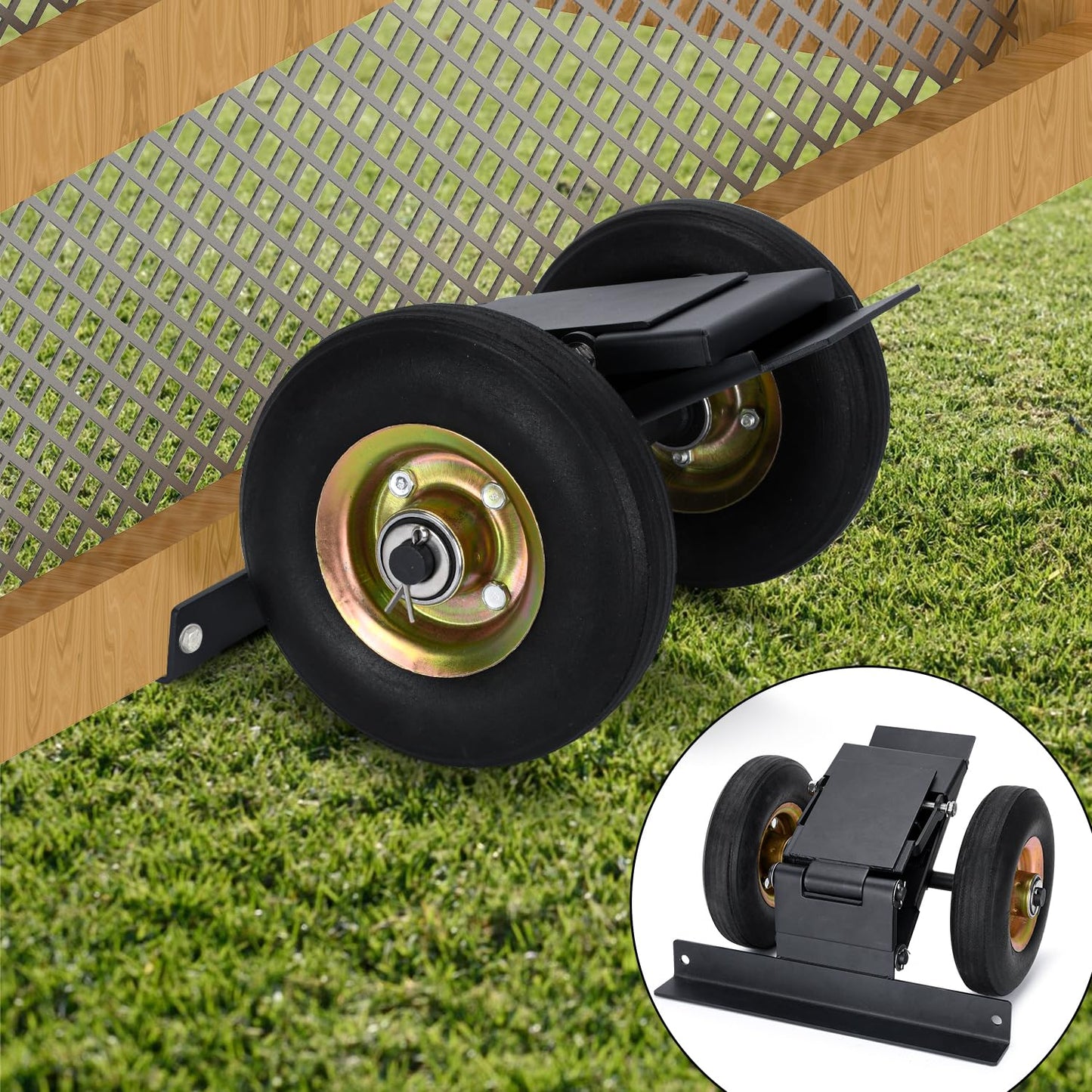 TOPOWN Chicken Coop Mover with Wheel System and Lift Design, Chicken Tractor Mobility Heavy Duty and Weatherproof, Enhancement of Safety and Durability, Easy to Use, Fit for 7ft Chicken Coop or Less