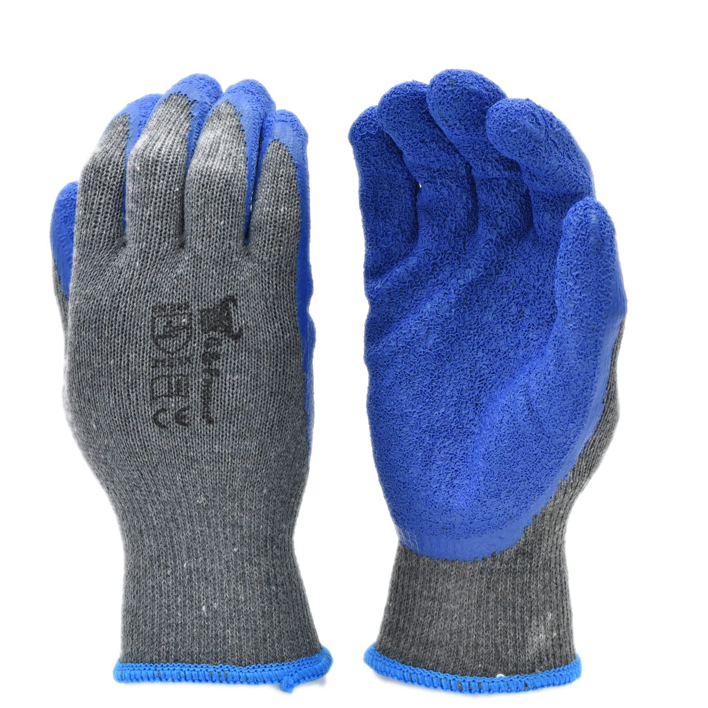 G & F Products - 3100-10 and 3100M-10 240 Pairs Rubber Latex Double Coated Work Gloves for Construction, Gardening, Heavy Duty
