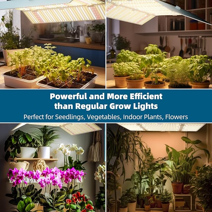Barrina 480W BU4800 Dimmable LED Grow Lights, for 4x4/5x5 Grow Tent, Full Spectrum with IR, Daisy Chain Adjustable Light Panel, 1376 LEDs, Grow Lights for Indoor Plants Seed Veg Blooming