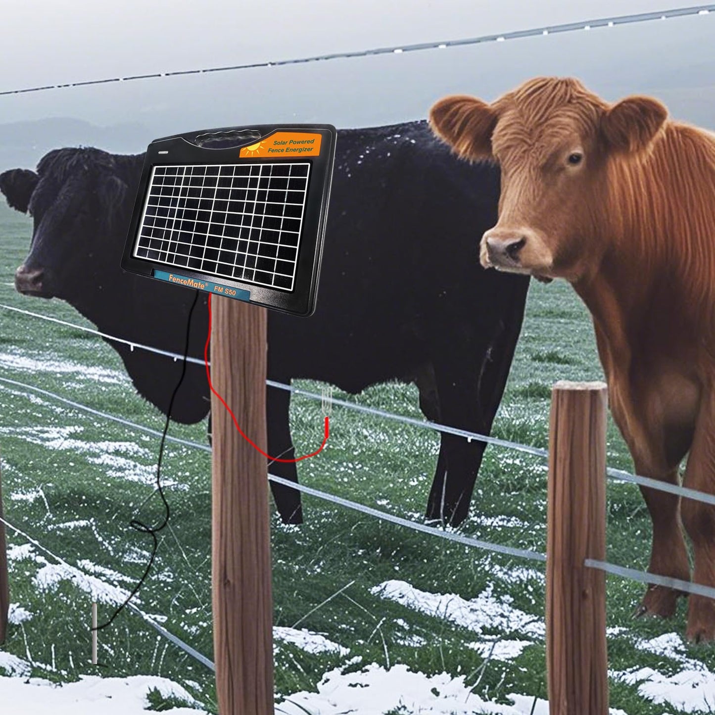 FenceMate Solar Powered Fence Charger 0.65J to 30 Miles for Containment of Livestock, Poultry or Hobby Farming, Portable Electric Fence Charger for Exclusion of Nuisance or Wild Animals Low Impedance