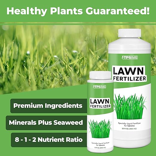 TPS NUTRIENTS Lawn Fertilizer for All Grass and Lawn Types, Liquid Plant Food, 32 oz (1 Quart)