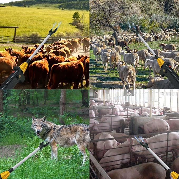 26.1" Electric Rechargeable Livestock Prod – Waterproof Cattle Prod with Powerful Shock & Bright LED Light for Pigs, Goats, Cows – IP64, Detachable, Safe Lock