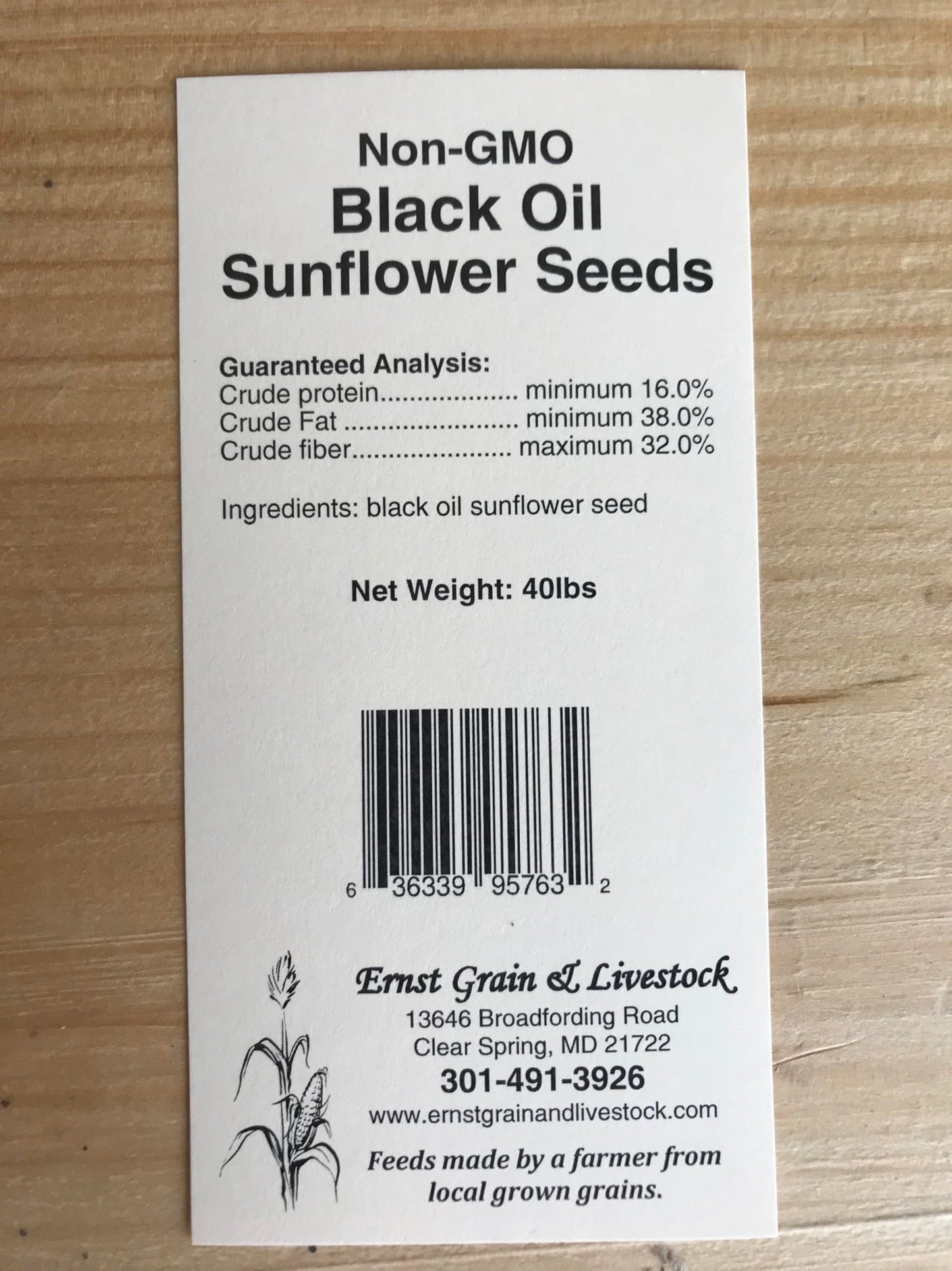 Ernst Grain & Livestock Wholesome Harvest Black Oil Sunflower Seeds - Birdseed for Outside Feeders Wild Bird Food - Ideal Bird Seed for Cardinals, Woodpeckers and More - Non-GMO, 7lb