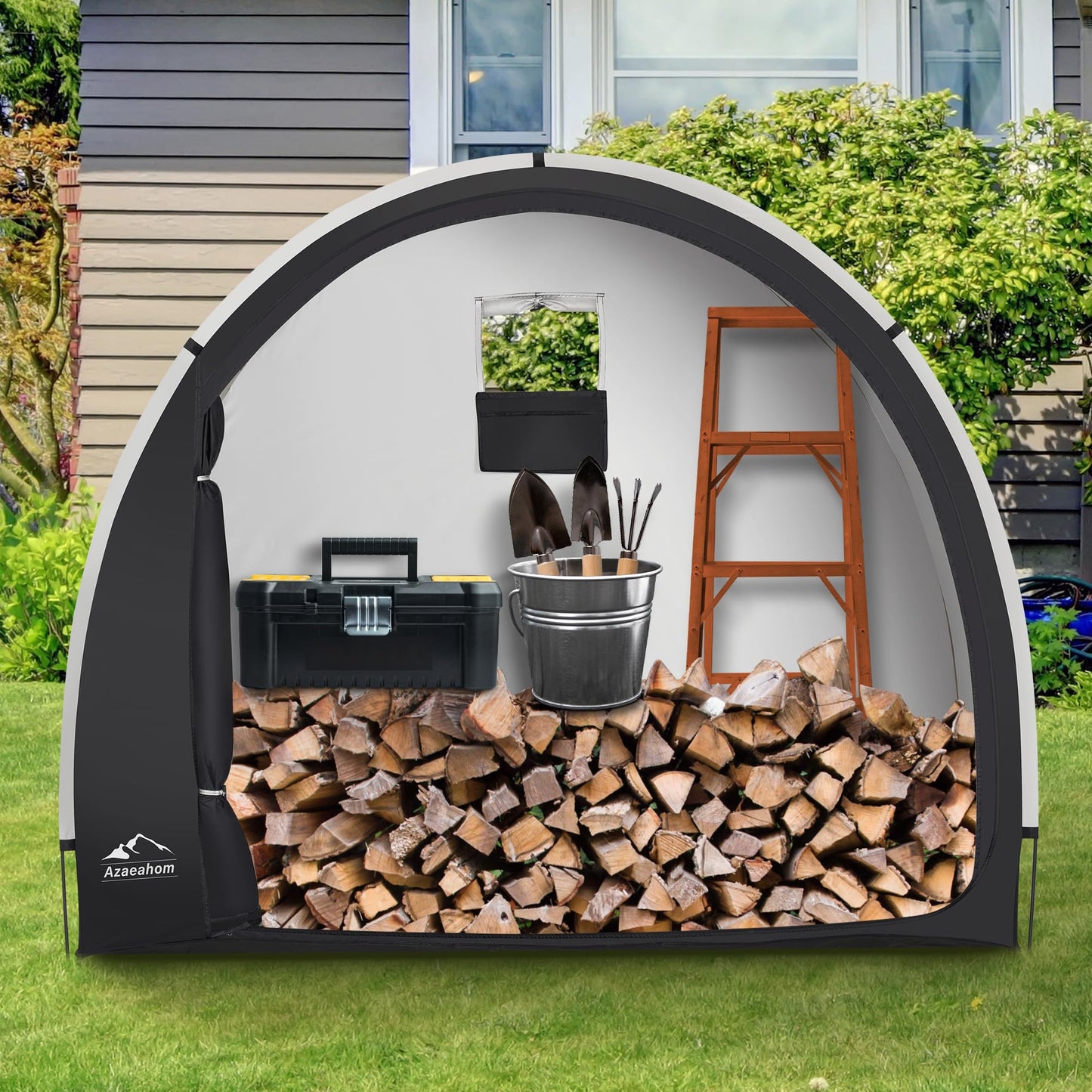 Azaeahom Bike Storage Shed Tent, Waterproof Outdoor Storage Shed for Bicycle, Easy Setup, Portable Storage Tent for Motorcycle,Garden Tools,Lawn Mower