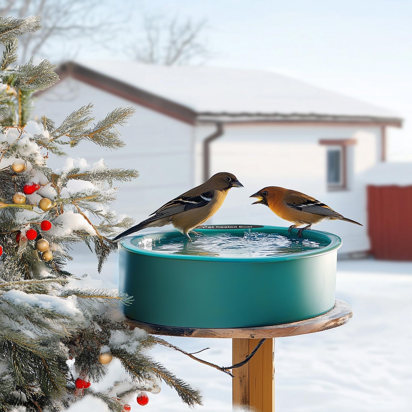 Heated Chicken Waterer, 125OZ Large Capacity Poultry Water Heater for Chicken Coop Hens Turkey Goose Duck Pigeon Poultry Birds Dog Cat Drinker in Winter