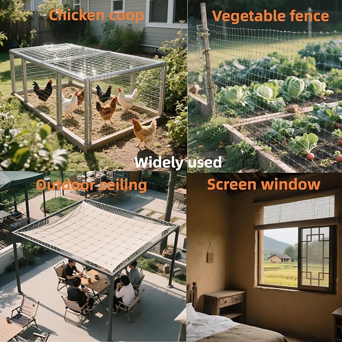 1/2 Inch Hardware Cloth Metal Wire Mesh Fence Roll, 19 Gauge 23.6in x 49.2ft (60x1500CM) Hot Dipped Galvanized Chicken Coop Welded Mesh Fence for Poultry Netting Garden Protection