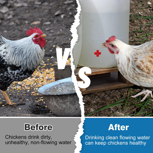 20 Pack Horizontal Chicken Nipples Waterer - Automatic Chicken Water Feeder, Easy Install Poultry Nipples Horizontal Side Mount Drinkers or Quail Duck
