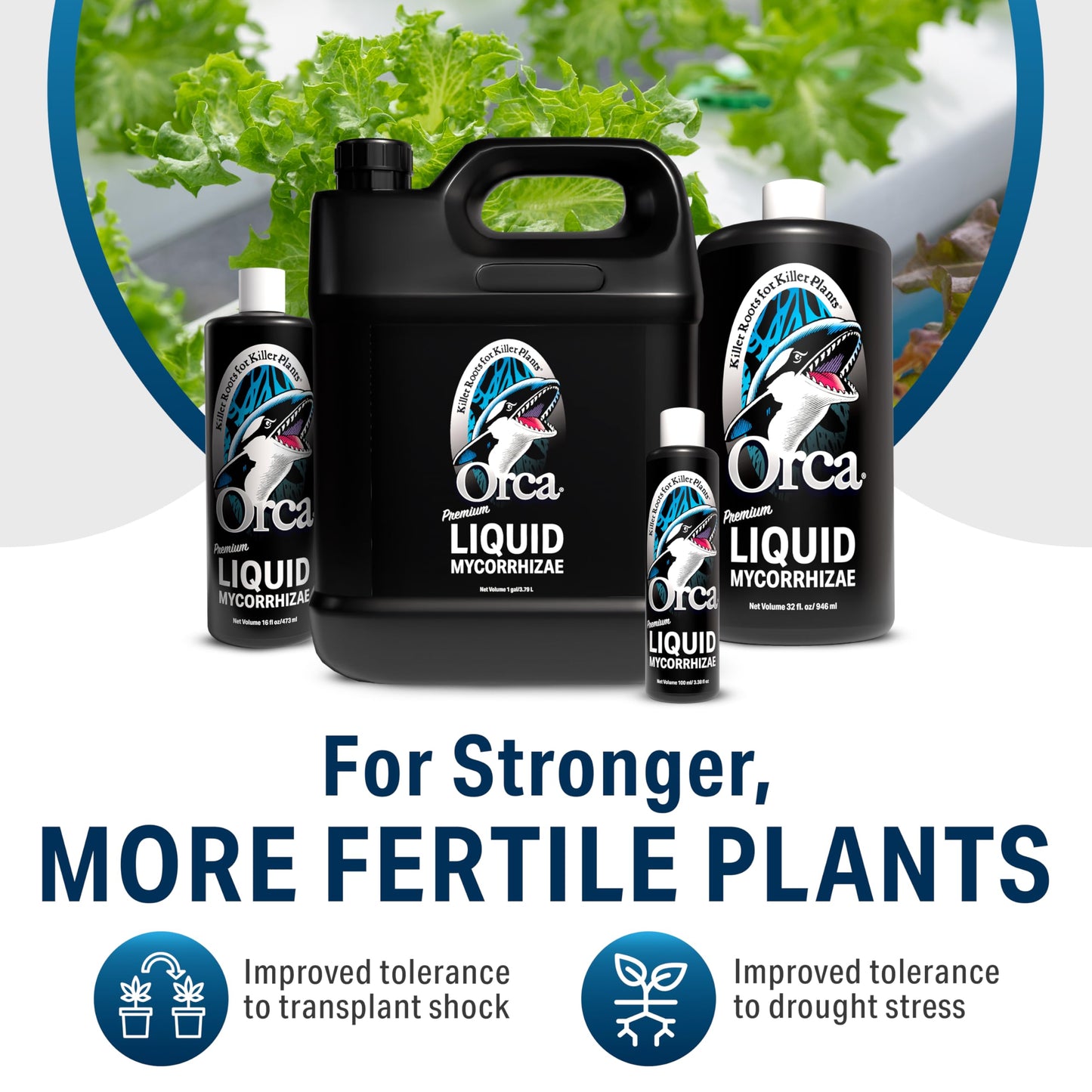 Plant Success 1 Gallon Orca Liquid Mycorrhizae for Plants - Mycorrhizal Fungi Root Stimulator and Booster - Enhance Plant Success with Microbes for Soil