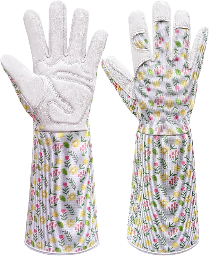 Gardening Gloves Thorn Proof, Breathable Garden Gloves for Women, Leather Work Gloves for Pruning, Planting