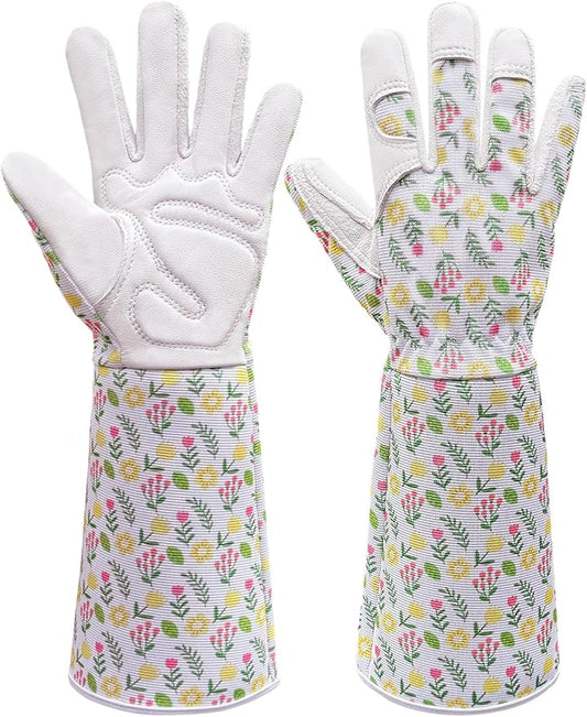 Gardening Gloves Thorn Proof, Breathable Garden Gloves for Women, Leather Work Gloves for Pruning, Planting