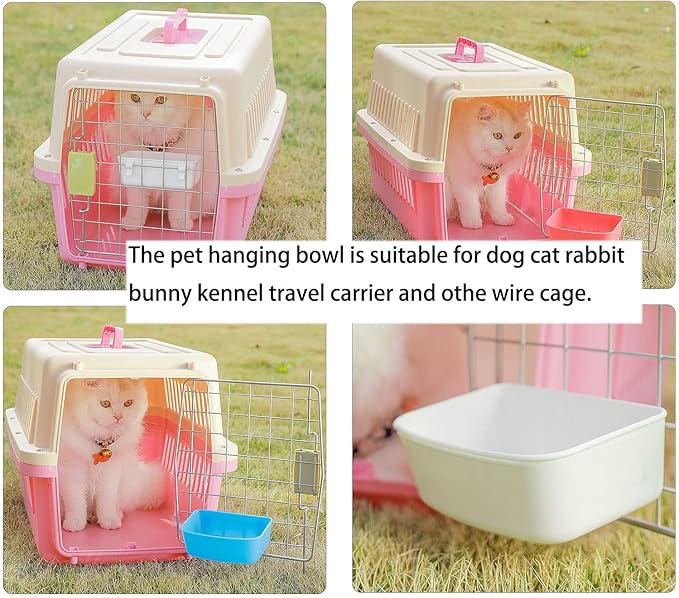 12 Pack Rabbit Feeder Waterer Chicken 15OZ Guinea Pig Cage Bowl Food Water Hanging Watering Container Feeding Dish Coop Cup Treats Drinker for Pigeon Dove Puppy Cat Bird Bath Basin Hamster Bed