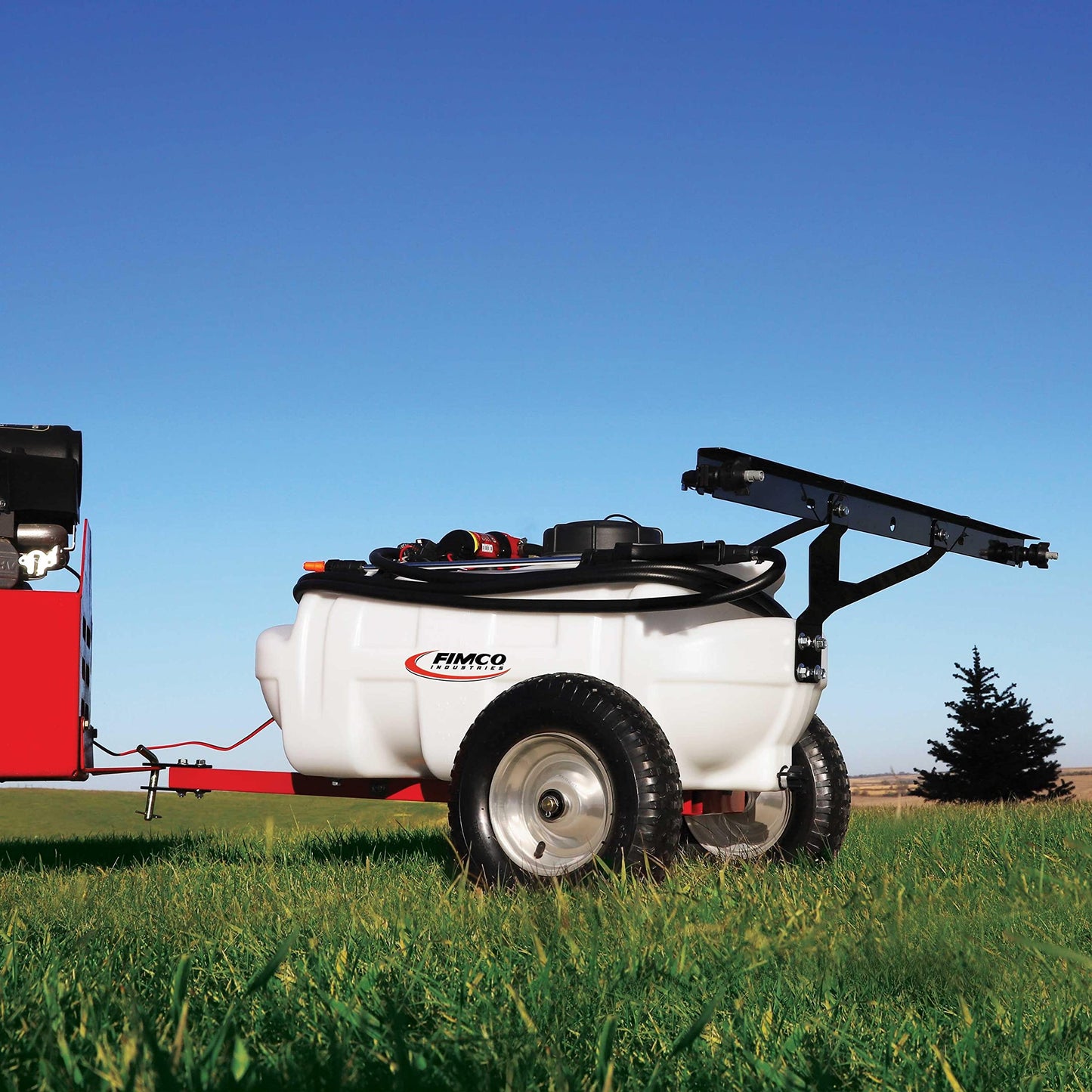 FIMCO 5303198 15-Gallon Trailer Sprayer with Powerful 1.2 GPM Pump, 2-Nozzle Boom, DU-Most Heavy-Duty Walnut Hand Scrub & Cleaner 16oz, Perfect for Lawn, Garden & Farm Use