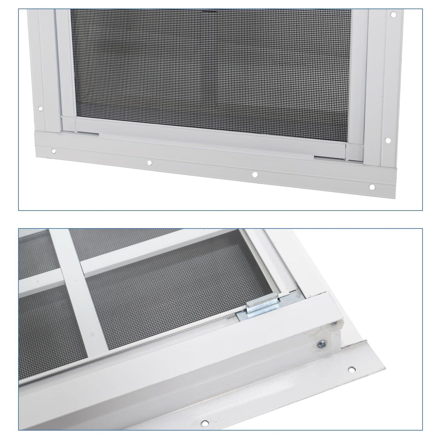 NeatiEase Upgraded Shed Windows 2 Pack, 24" x 36" Windows with Tempered Glass and Stainless Steel Screen for Shed, Chicken Coop, Playhouse, Household, Garage(White)