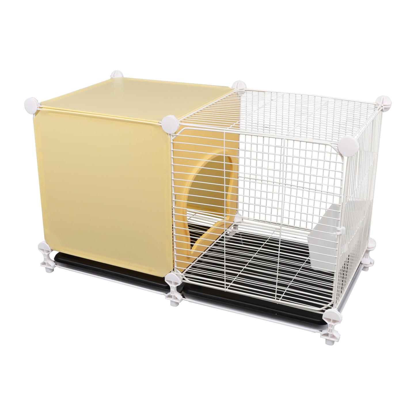 Metal Chicken Coop with Ventilation Design - Outdoor Brooder Box with Removable Tray for Chicks, Rabbits, Quails, and Poultry(S: 27.7" L 14.1" W x 15.7" H)