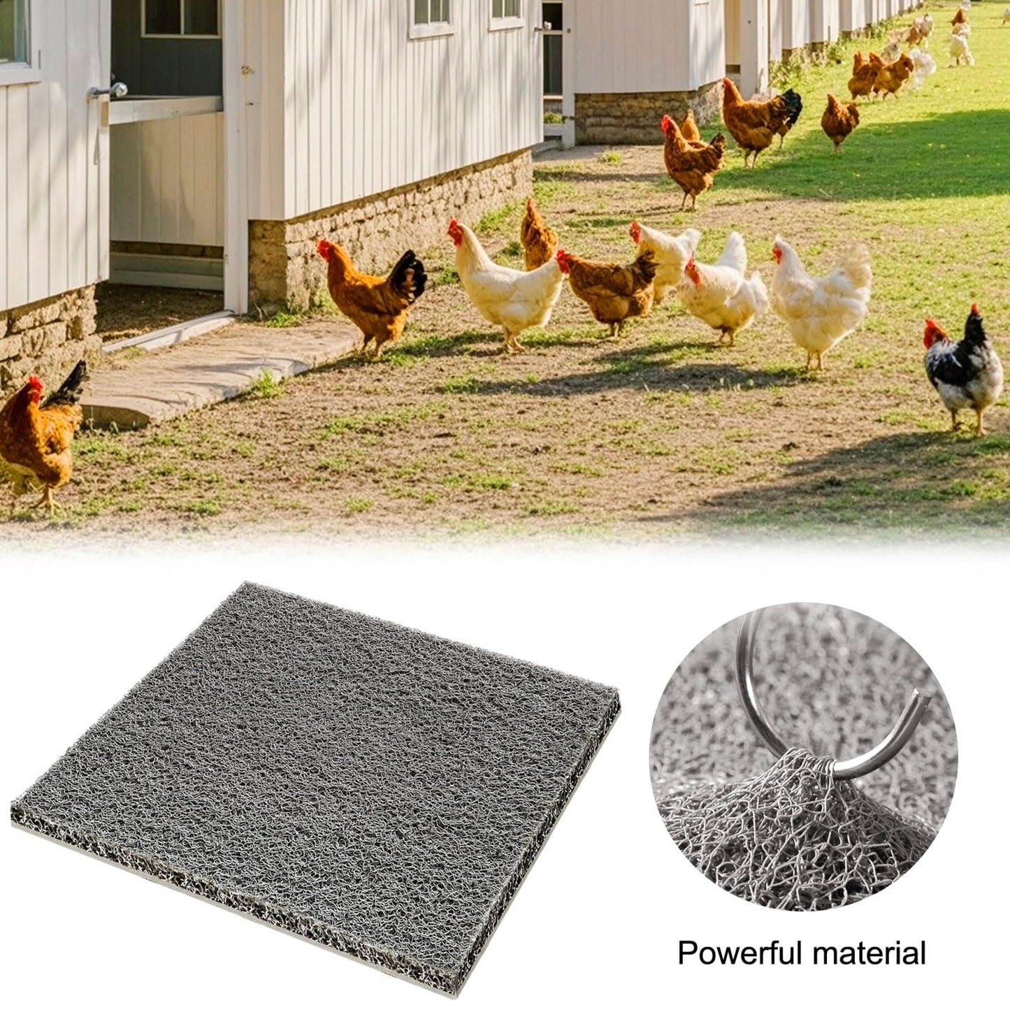Serendipresent Washable Nesting Pads for Chicken Coop – 8 Pack 12x12 Inch Reusable Chicken Nesting Mats with 4 Fake Eggs, Easy Clean & Durable Laying Box Accessories for Hens (Gray)