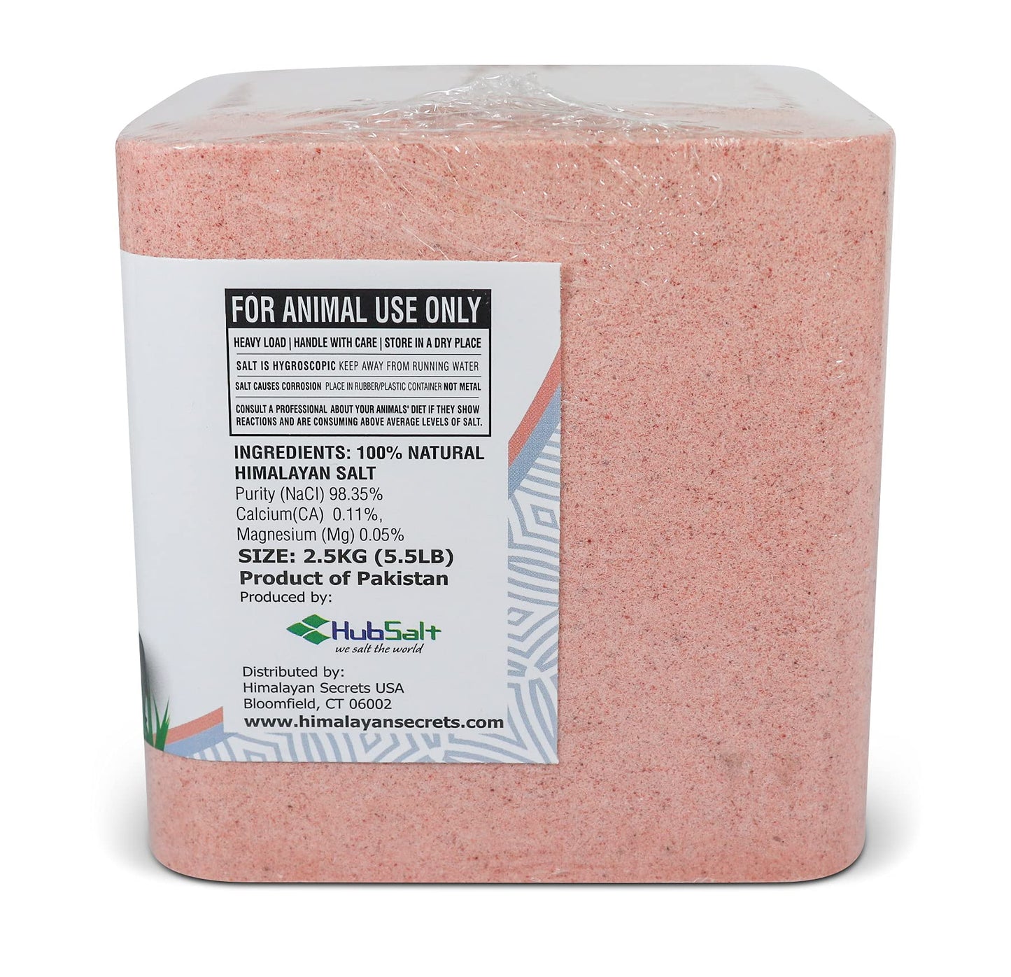 Himalayan Secrets® 5.5LB (2.5KG) Compressed Pink Himalayan Salt Lick | for Livestock and Wildlife Animals | 100% Pure & Natural Feed Salt Block | Natural Minerals and Trace Elements