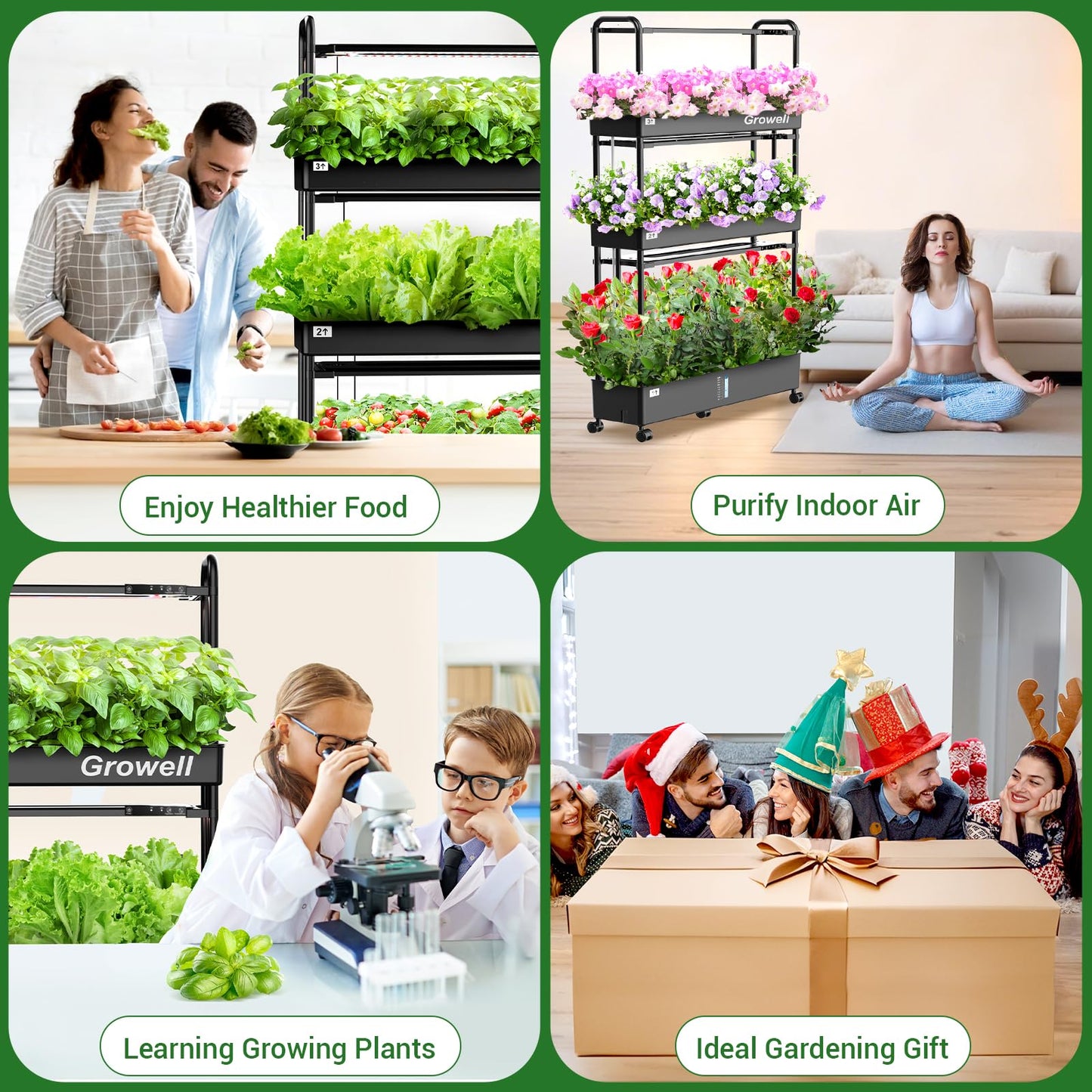 16 Pods Hydroponics Growing System Kit & 90 Pods Vertical Indoor Garden